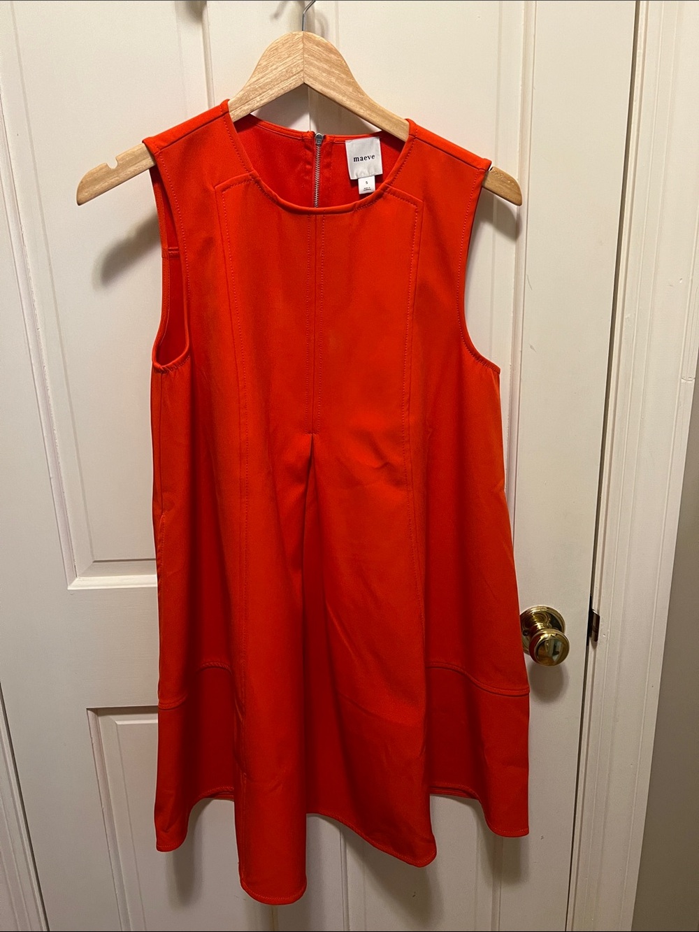 Maeve Vibrant Orange Sleeveless Swing Dress